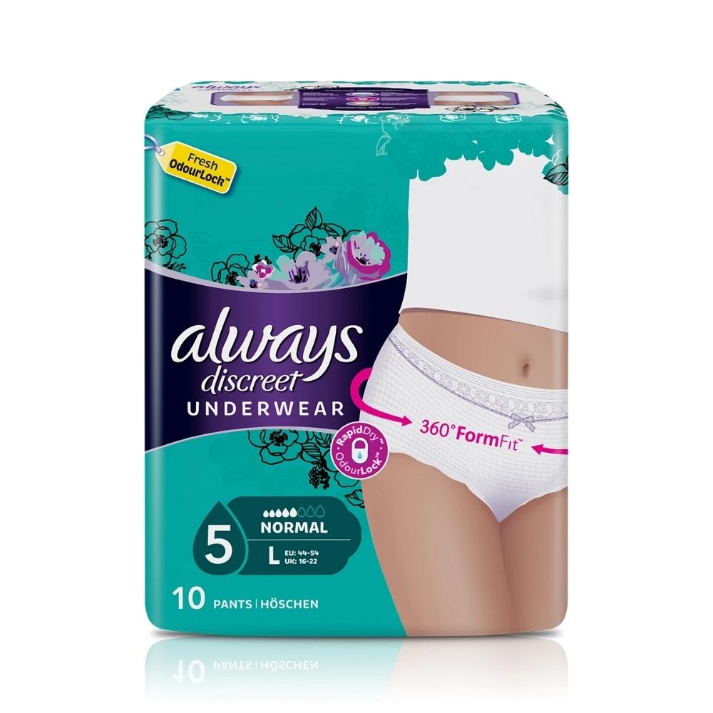 Save on Always Women's Discreet Incontinence Underwear Sensitive