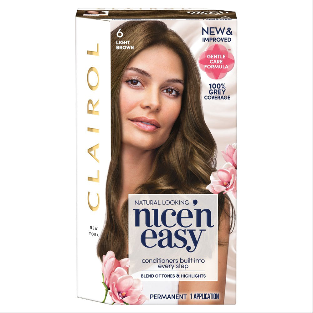 10 #6 Clairol nice n easy light on sale brown hair color dye #1056