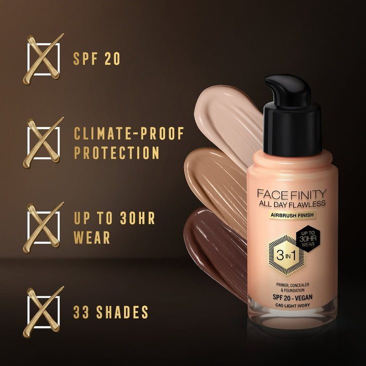 Max Factor Facefinity 3in1 All Day Flawless Foundation C50 Natural Rose |  LloydsPharmacy Ireland