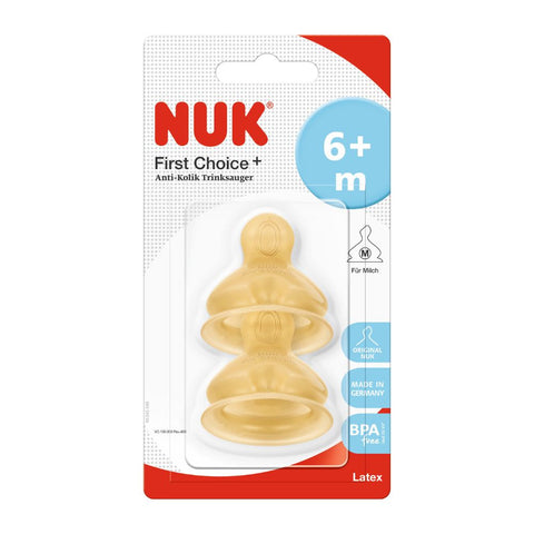 NUK First Choice Latex Teat Med Hole Size 2