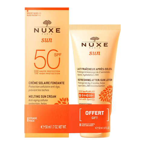 Nuxe Melting Sun Cream Spf50 Face 50ml + Refreshing After-sun Lotion 50ml