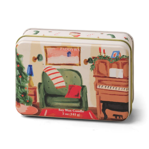 Paddywax Christmas Tin Piano Pomegranate Spruce