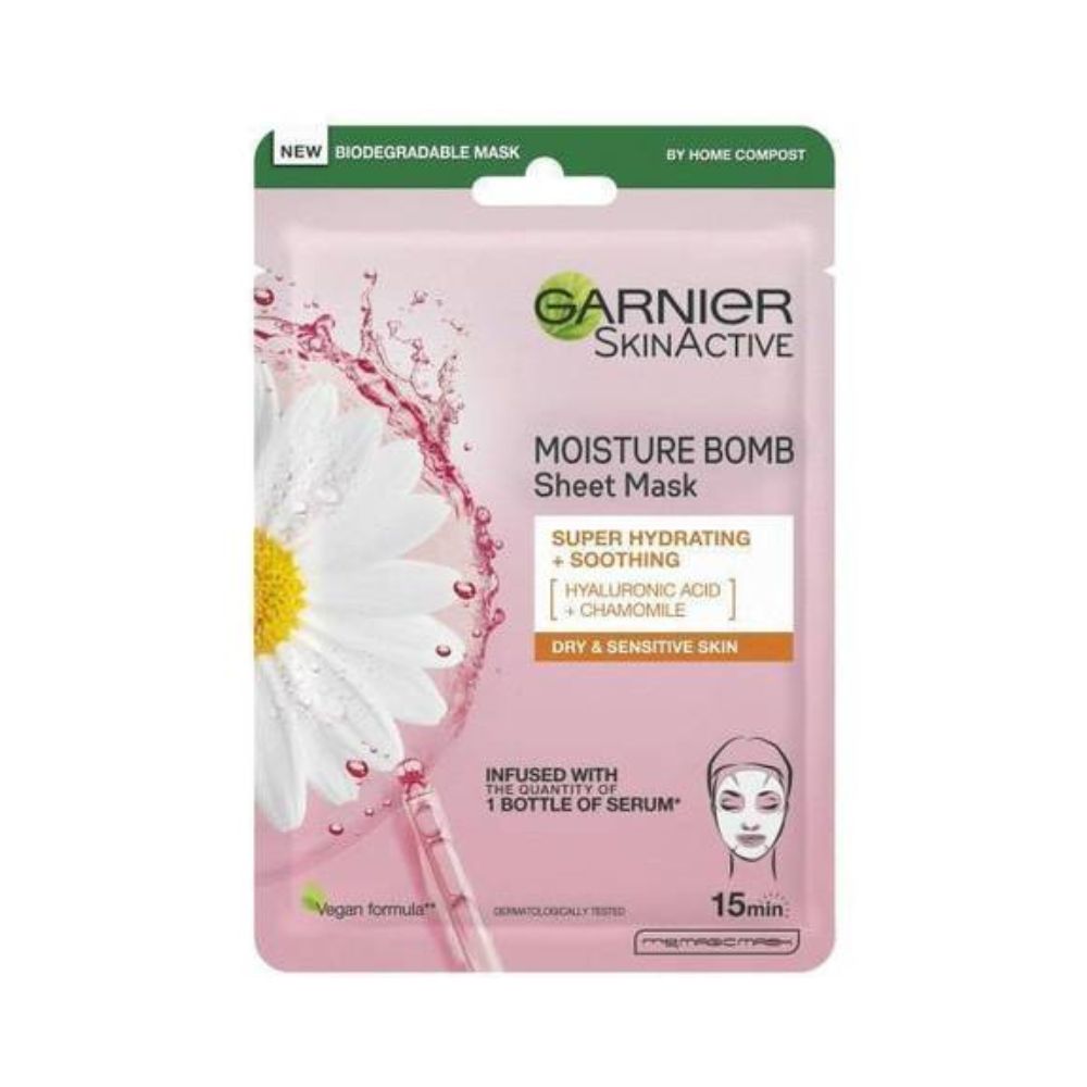 Garnier Moisture Bomb Chamomile And Hyaluronic Acid Sheet Mask ...