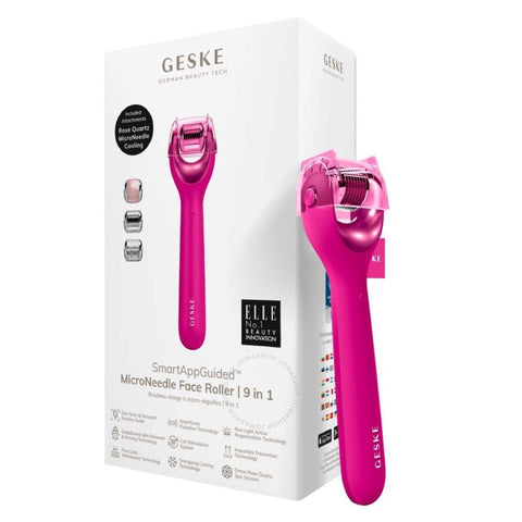 Geske Microneedle Face Roller | 9 In 1 Majenta