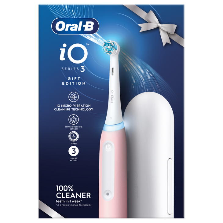 Oral-B iO3 Blush Pink Electric Toothbrush (+Travel Case)